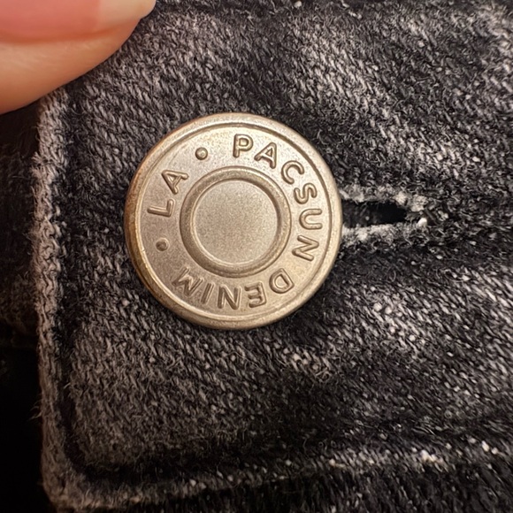 PACSUN Black Wash Wide Leg Cargo 90’s Jogger Boyfriend Relaxed Fit Jeans Size 26 - Picture 7 of 10